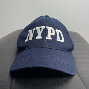 NYPD Baseball Cap Unisex OS Navy Blue Embroidered Wool Blend Hat